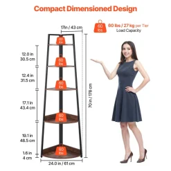 VEVOR 5 Tier Corner Shelf, 70