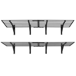 VEVOR 2-Tier Heavy Duty Wall Garage Shelving, 1.64 x 4 ft Steel Wall Mounted Shelving Unit, 19.68 x 48 Inch Per Shelf Floating Storage Metal Rack for Garage with 560 lbs Total Weight Capacity, Black