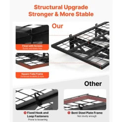 VEVOR 2-Tier Heavy Duty Wall Garage Shelving, 2 x 3 ft Steel Wall Mounted Shelving Unit with Hooks, 24 x 36 Inch Per Shelf Floating Storage Metal Rack for Garage, 500 lbs Total Weight Capacity, Black