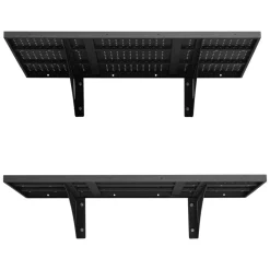 VEVOR 2-Tier Heavy Duty Wall Garage Shelving, 2 x 3 ft Steel Wall Mounted Shelving Unit, 12 x 72 Inch Per Shelf Floating Storage Metal Rack for Garage with 560 lbs Total Weight Capacity, Black
