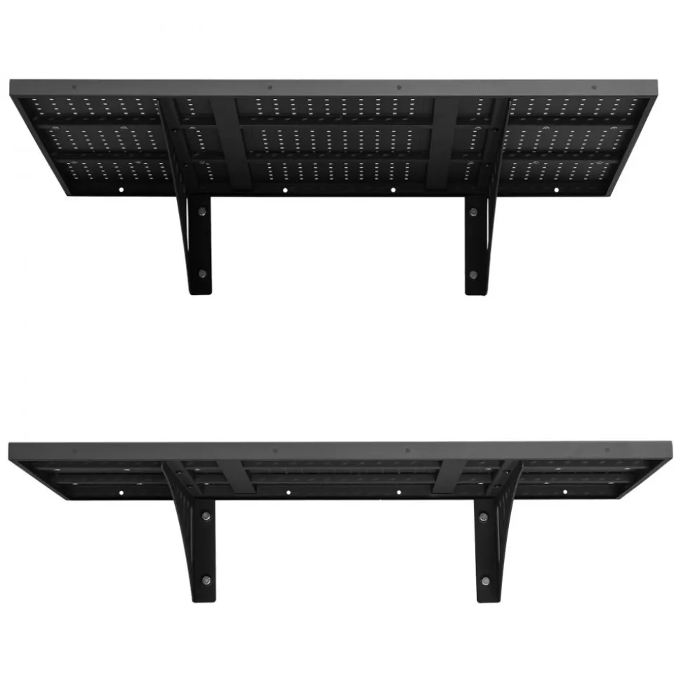 VEVOR 2-Tier Heavy Duty Wall Garage Shelving, 2 x 3 ft Steel Wall Mounted Shelving Unit, 12 x 72 Inch Per Shelf Floating Storage Metal Rack for Garage with 560 lbs Total Weight Capacity, Black
