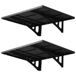 VEVOR 2-Tier Heavy Duty Wall Garage Shelving, 2 x 3 ft Steel Wall Mounted Shelving Unit, 12 x 72 Inch Per Shelf Floating Storage Metal Rack for Garage with 560 lbs Total Weight Capacity, Black