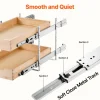 VEVOR 2 Tier Pull Out Cabinet Organizer, 14"W x 21"D Cabinet Drawer, Soft Close Slide out Shelf, Heavy-Duty Sliding Wood Drawer, Adjustable Base Cabinet Organization for Kitchen Pantry Bathroom