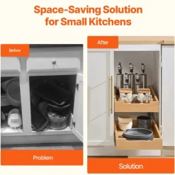 VEVOR 2 Tier Pull Out Cabinet Organizer, 14