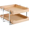 VEVOR 2 Tier Pull Out Cabinet Organizer, 20"W x 21"D Cabinet Drawer, Soft Close Slide out Shelf, Heavy-Duty Sliding Wood Drawer, Adjustable Base Cabinet Organization for Kitchen Pantry Bathroom