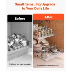 VEVOR 2 Tier Pull Out Cabinet Organizer 14.17