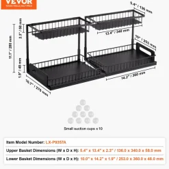 VEVOR 2 Tier Pull Out Cabinet Organizer(10.7