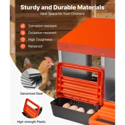 VEVOR 2 Tiers Chicken Nesting Boxes, 10 Compartments, Metal Egg Laying Boxes with Protective Collection Lids, Roll Out Nesting Box, Easy to Assemble, Ideal for Hens, Ducks, Chickens, and Other Poultry