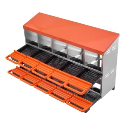 VEVOR 2 Tiers Chicken Nesting Boxes, 10 Compartments, Metal Egg Laying Boxes with Protective Collection Lids, Roll Out Nesting Box, Easy to Assemble, Ideal for Hens, Ducks, Chickens, and Other Poultry