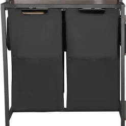 VEVOR 3 Tiers Laundry Sorter with Rack, Tall Laundry Hamper with Shelves and Drawers, 2 Section Freestanding Hanging Rack Storage with 600D Oxford Cloth Bags and Ladder Shelves for Dirty Clothes