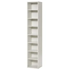 VEVOR 8 Tiers Narrow Bookshelf, 71 in Wooden Tall Open Bookcase with  Height-Adjustable Shelf, Freestanding Display Storage Floor Bookcase Bookshelf for Library, Bedroom, Living Room, Office, White
