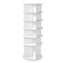 VEVOR 6 Tiers Rotating Shoe Rack Tower, 360° Spinning Shoe Rack, Revolving Storage Round Carousel Display, Freestanding Lazy Susan Organizer Display for Bedroom, Living Room, Entryway, Closet, White