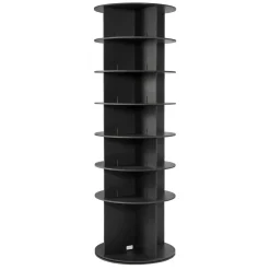 VEVOR 7 Tiers Rotating Shoe Rack Tower, 360° Spinning Shoe Rack, Revolving Storage Round Carousel Display, Freestanding Lazy Susan Organizer Display for Bedroom, Living Room, Entryway, Closet, Black