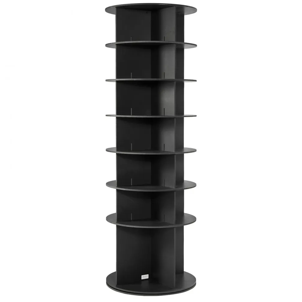 VEVOR 7 Tiers Rotating Shoe Rack Tower, 360° Spinning Shoe Rack, Revolving Storage Round Carousel Display, Freestanding Lazy Susan Organizer Display for Bedroom, Living Room, Entryway, Closet, Black