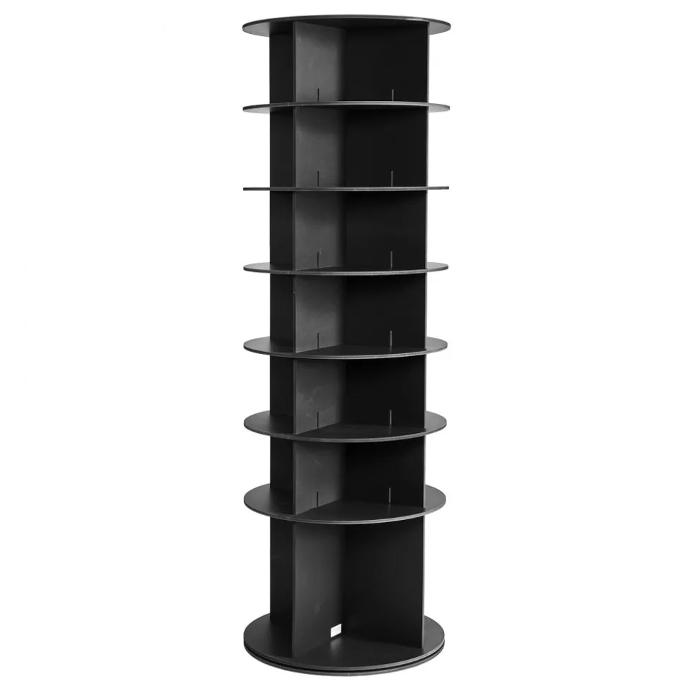 VEVOR 7 Tiers Rotating Shoe Rack Tower, 360° Spinning Shoe Rack, Revolving Storage Round Carousel Display, Freestanding Lazy Susan Organizer Display for Bedroom, Living Room, Entryway, Closet, Black