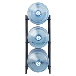 VEVOR 3 Tiers Water Jug Holder, 5 Gallon Water Bottle Holder, Single Row Water Bottle Rack for 3 Bottles, Heavy Duty Water Jug Rack for Kitchen, Office, Living Room, Black