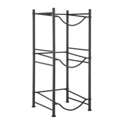 VEVOR 3 Tiers Water Jug Holder, 5 Gallon Water Bottle Holder, Single Row Water Bottle Rack for 3 Bottles, Heavy Duty Water Jug Rack for Kitchen, Office, Living Room, Black