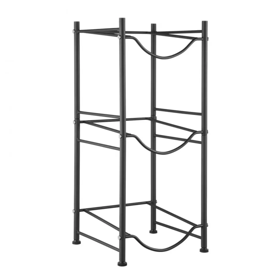 VEVOR 3 Tiers Water Jug Holder, 5 Gallon Water Bottle Holder, Single Row Water Bottle Rack for 3 Bottles, Heavy Duty Water Jug Rack for Kitchen, Office, Living Room, Black