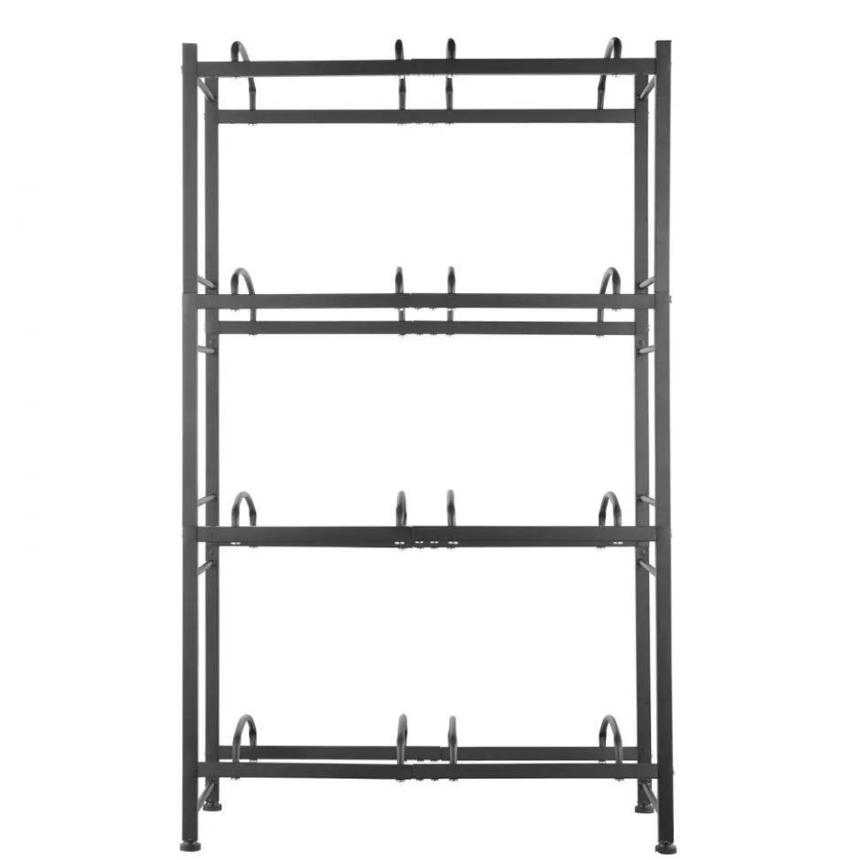 VEVOR 4 Tiers Water Jug Holder, 5 Gallon Water Bottle Holder, Double Row Water Bottle Rack for 8 Bottles, Heavy Duty Water Jug Rack for Kitchen, Office, Living Room, Black
