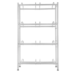 VEVOR 4 Tiers Water Jug Holder, 5 Gallon Water Bottle Holder, Double Row Water Bottle Rack for 8 Bottles, Heavy Duty Water Jug Rack for Kitchen, Office, Living Room, Silver