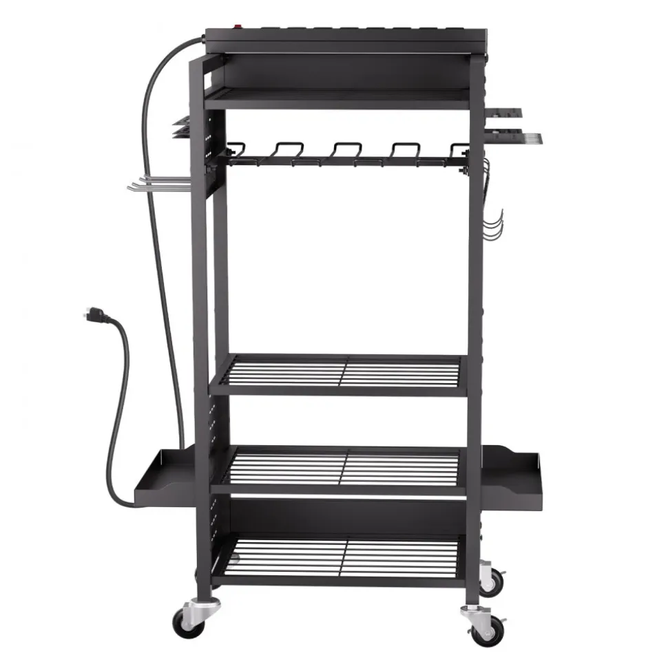 VEVOR 5-tier Tool Organizer Cart with Charging Station, 8 AC Outlet, Floor Stand Rolling Drill Holder and Tool Battery Storage Rack on Wheels, Garage Floor Rolling Storage Cart for Workshop, Garage