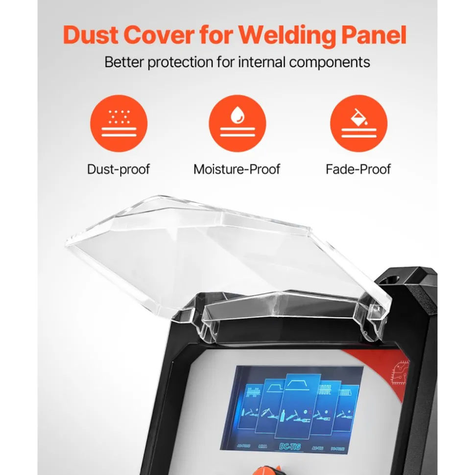 VEVOR TIG Welder, 200A 6-In-1 Aluminum Welding Machine (LED Display) - AC TIG/DC TIG/AC Pulse TIG/DC Pulse TIG/Spot TIG/MMA(Stick), 110&220V Dual Voltage Electric Welder with Synergic Control IGBT