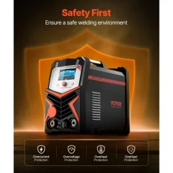 VEVOR TIG Welder, 200A 6-In-1 Aluminum Welding Machine (LED Display) - AC TIG/DC TIG/AC Pulse TIG/DC Pulse TIG/Spot TIG/MMA(Stick), 110&220V Dual Voltage Electric Welder with Synergic Control IGBT