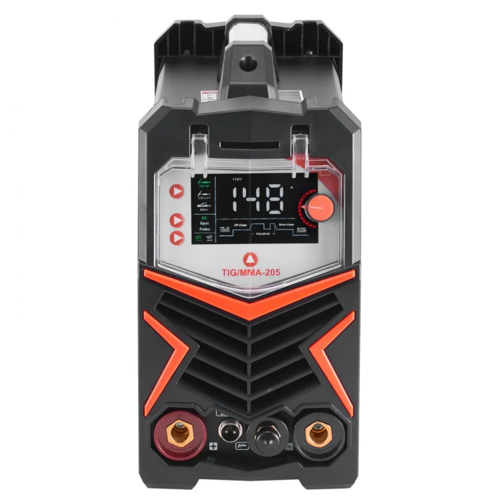VEVOR TIG Welder, 205A 3-In-1 Welding Machine (Large LED Display)- DC TIG/DC Pulse TIG/MMA(Stick), 110&220V Dual Voltage Electric Welder with IGBT Inverter High-Frequency Start