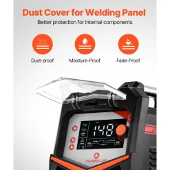 VEVOR TIG Welder, 205A 3-In-1 Welding Machine (Large LED Display)- DC TIG/DC Pulse TIG/MMA(Stick), 110&220V Dual Voltage Electric Welder with IGBT Inverter High-Frequency Start