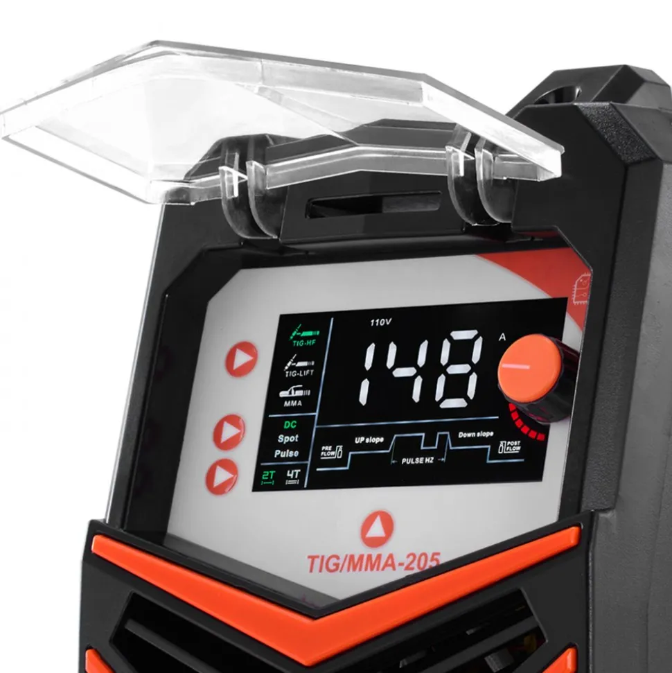 VEVOR TIG Welder, 205A 3-In-1 Welding Machine (Large LED Display)- DC TIG/DC Pulse TIG/MMA(Stick), 110&220V Dual Voltage Electric Welder with IGBT Inverter High-Frequency Start