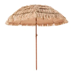 VEVOR Tiki Umbrella, 6 ft Thatched Patio Umbrella with Tilt, Hawaiian Style Beach Parasol with Durable PP Thatch and 8 Metal Ribs, Grass Pool Umbrellas for Beach, Patio, Poolside, Backyard & Garden