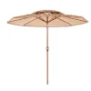 VEVOR Tiki Umbrella, 9 ft Thatched Patio Umbrella with Tilt, 2-Tier Hawaiian Style Beach Parasol with PP Thatch and 8 Metal Ribs, Grass Pool Umbrellas for Beach, Patio, Poolside, Backyard & Garden