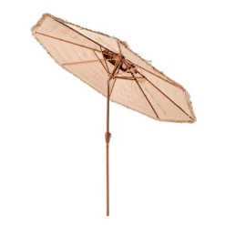 VEVOR Tiki Umbrella, 9 ft Thatched Patio Umbrella with Tilt, 2-Tier Hawaiian Style Beach Parasol with PP Thatch and 8 Metal Ribs, Grass Pool Umbrellas for Beach, Patio, Poolside, Backyard & Garden