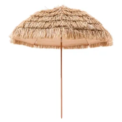 VEVOR Tiki Umbrella, 9 ft Thatched Patio Umbrella with Tilt, Hawaiian Style Beach Parasol with Durable PP Thatch and 8 Metal Ribs, Grass Pool Umbrellas for Beach, Patio, Poolside, Backyard & Garden