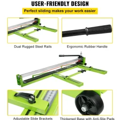 VEVOR Tile Cutter 47 Inch, Manual Tile Cutter All-Steel Frame,Tile Cutting Machine with Laser Guide and Bonus Spare Cutter,Tile Cutter Hand Tool for Precision Cutting Porcelain Ceramic Floor Tiles