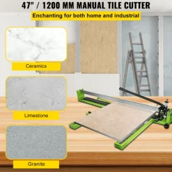 VEVOR Tile Cutter 47 Inch, Manual Tile Cutter All-Steel Frame,Tile Cutting Machine with Laser Guide and Bonus Spare Cutter,Tile Cutter Hand Tool for Precision Cutting Porcelain Ceramic Floor Tiles
