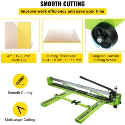VEVOR Tile Cutter 47 Inch, Manual Tile Cutter All-Steel Frame,Tile Cutting Machine with Laser Guide and Bonus Spare Cutter,Tile Cutter Hand Tool for Precision Cutting Porcelain Ceramic Floor Tiles