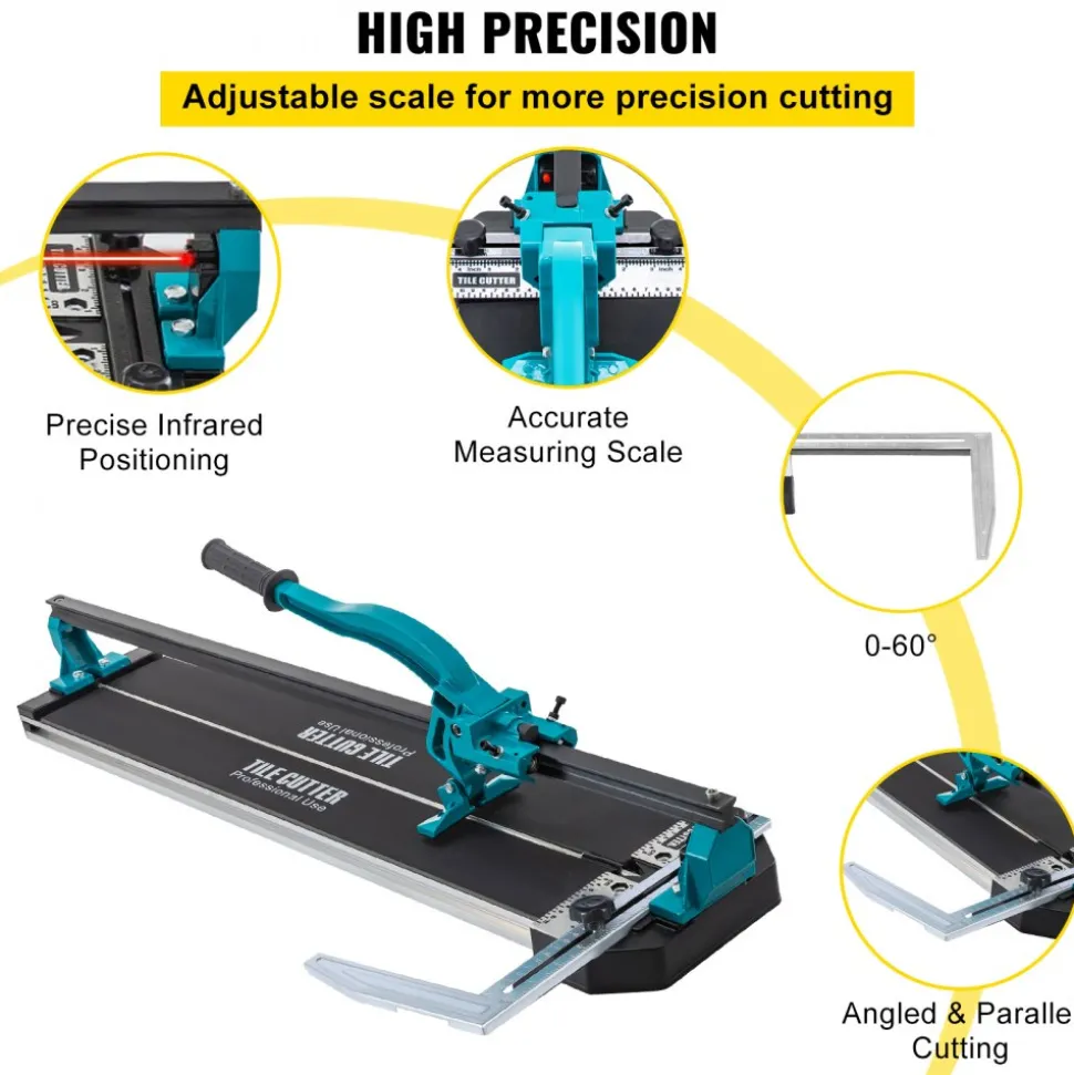 VEVOR Tile Cutter 31 Inch,Manual Tile Cutter Single Rail with Precise Laser Positioning, Alloy Cutter Wheel with Ergonomic Handle, Accurate Rulers, For Large Tile 0.24"-0.59" Thickness