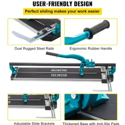 VEVOR Tile Cutter 31 Inch,Manual Tile Cutter Single Rail with Precise Laser Positioning, Alloy Cutter Wheel with Ergonomic Handle, Accurate Rulers, For Large Tile 0.24