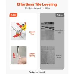 VEVOR Tile Leveling System, 1/8 Inch(3 mm) with 1pc Tile Plier, 700 PCS DIY Tile Leveler Spacers Clips and 200 PCS Reusable Wedges, Tile Tools Set for Professional Ceramic Tile and Stone Installation