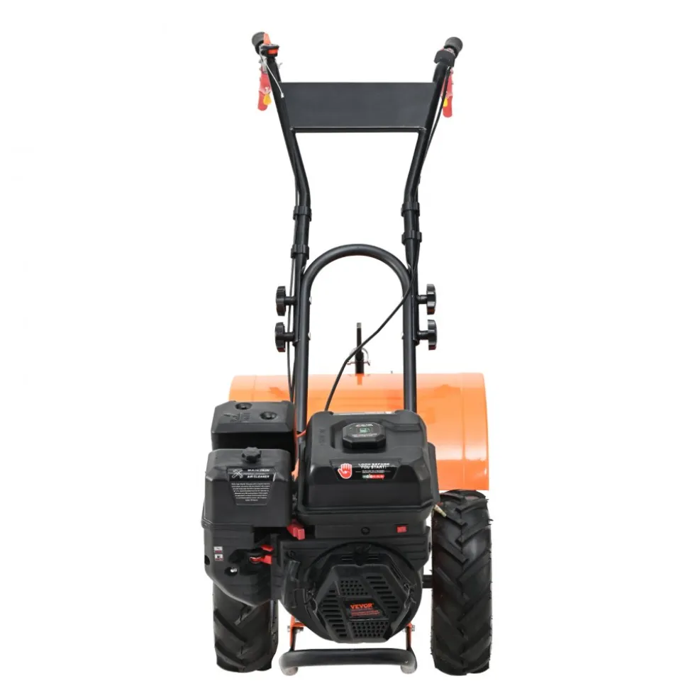 VEVOR Tiller Cultivator, 212CC 4-Stroke Garden Cultivator, Tiller with 4 Steel Adjustable Rear Tines for Lawn, Garden and Field Soil Cultivation