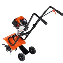 VEVOR Tiller Cultivator, 31CC 4-Stroke Garden Cultivator, Tiller with 4 Steel Adjustable Front Tines for Lawn, Garden and Field Cultivation