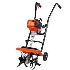 VEVOR Tiller Cultivator, 31CC 4-Stroke Garden Cultivator, Tiller with 4 Steel Adjustable Front Tines for Lawn, Garden and Field Cultivation