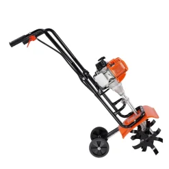 VEVOR Tiller Cultivator, 31CC 4-Stroke Garden Cultivator, Tiller with 4 Steel Adjustable Front Tines for Lawn, Garden and Field Cultivation