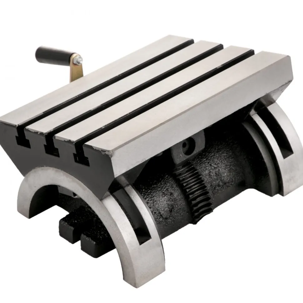 VEVOR Tilting Milling Table 10x7inch Tilting Angle Milling Machine 0-90°Adjustable Swivel Angle Plate with 3 T-slots and an Adjustable Crank Handle Heavy Duty Tilting Milling Machine for Grinding
