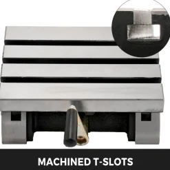 VEVOR Tilting Milling Table 10x7inch Tilting Angle Milling Machine 0-90°Adjustable Swivel Angle Plate with 3 T-slots and an Adjustable Crank Handle Heavy Duty Tilting Milling Machine for Grinding