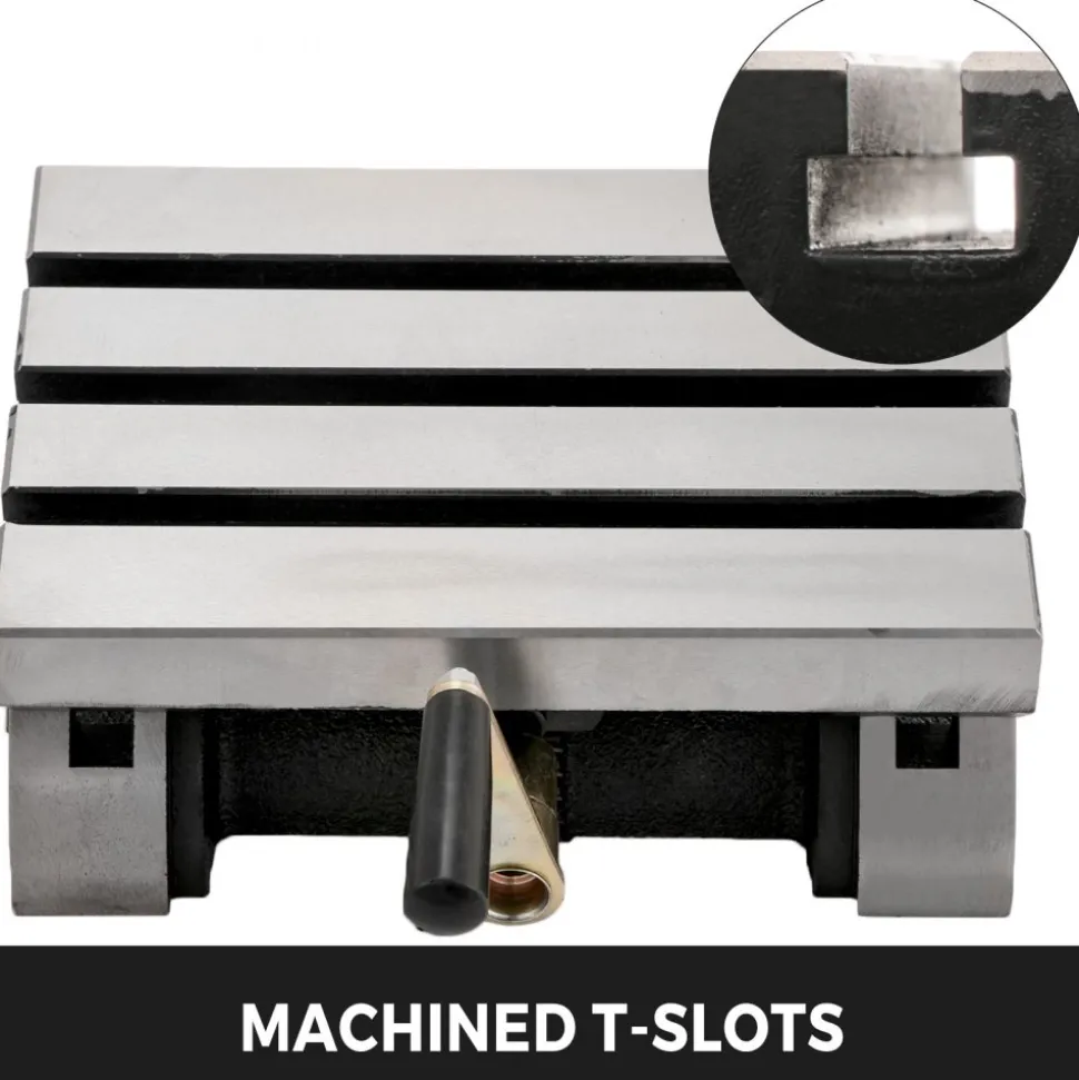 VEVOR Tilting Milling Table 10x7inch Tilting Angle Milling Machine 0-90°Adjustable Swivel Angle Plate with 3 T-slots and an Adjustable Crank Handle Heavy Duty Tilting Milling Machine for Grinding