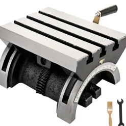 VEVOR Tilting Milling Table 10x7inch Tilting Angle Milling Machine 0-90°Adjustable Swivel Angle Plate with 3 T-slots and an Adjustable Crank Handle Heavy Duty Tilting Milling Machine for Grinding