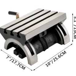 VEVOR Tilting Milling Table 10x7inch Tilting Angle Milling Machine 0-90°Adjustable Swivel Angle Plate with 3 T-slots and an Adjustable Crank Handle Heavy Duty Tilting Milling Machine for Grinding