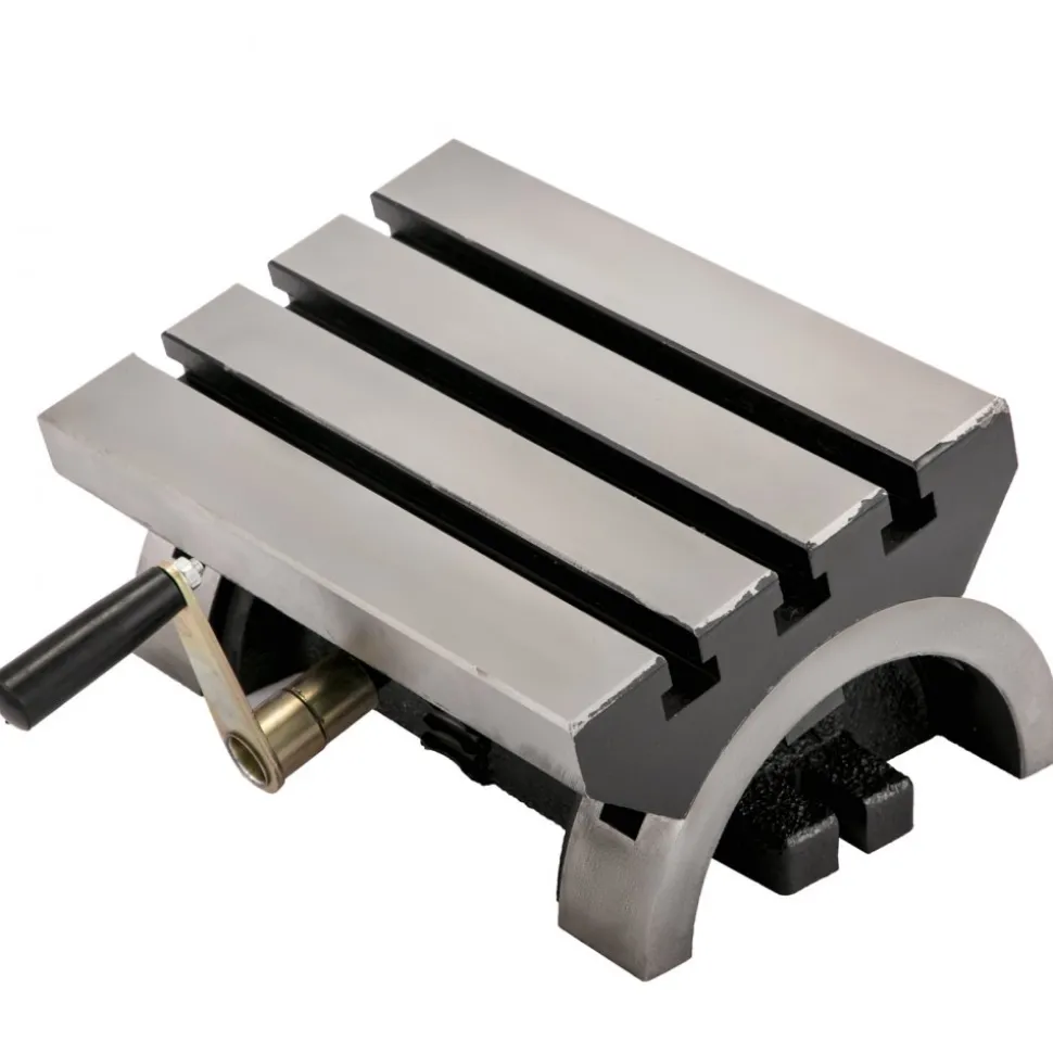VEVOR Tilting Milling Table 10x7inch Tilting Angle Milling Machine 0-90°Adjustable Swivel Angle Plate with 3 T-slots and an Adjustable Crank Handle Heavy Duty Tilting Milling Machine for Grinding